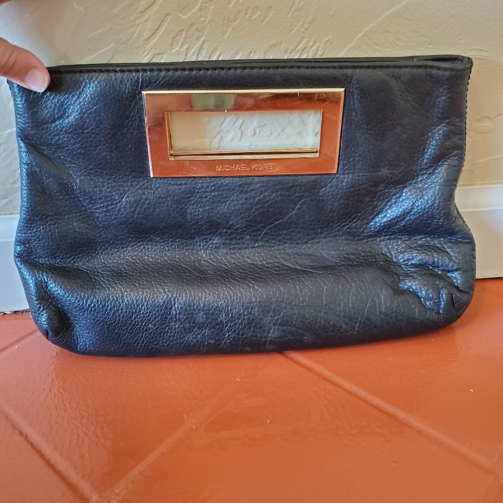 Michael Kors Black and Gold Clutch